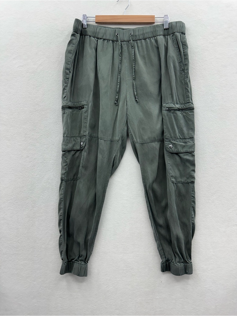 Banana Republic Women’s XL Cargo Jogger Pants Green Drawstring Waist